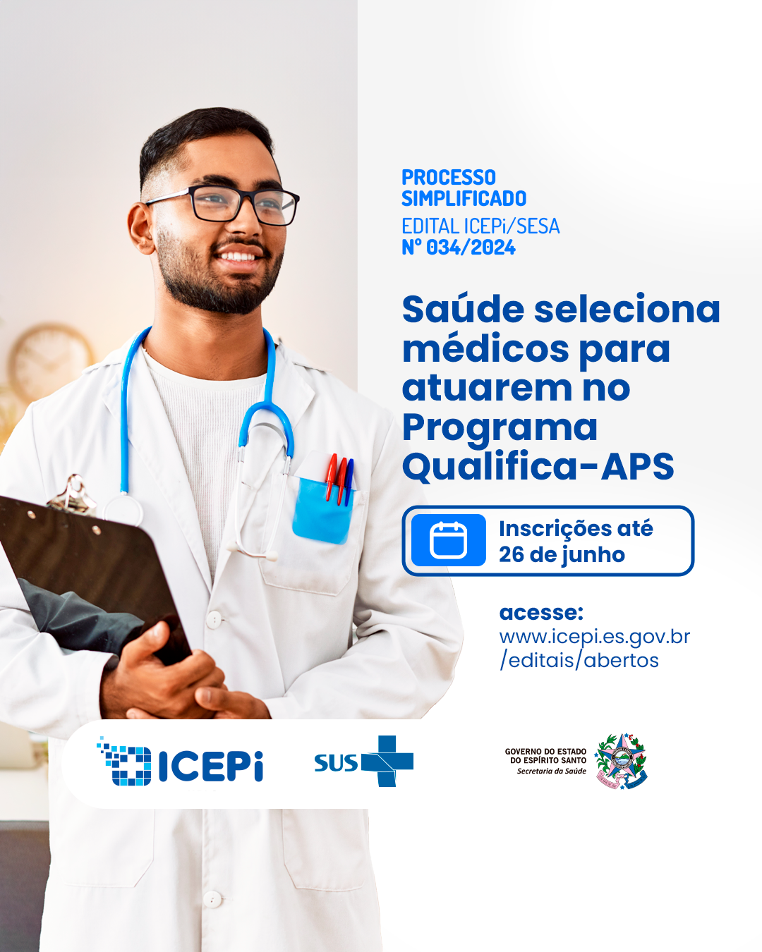 ICEPi Saúde seleciona 101 médicos para formação na Atenção Primária